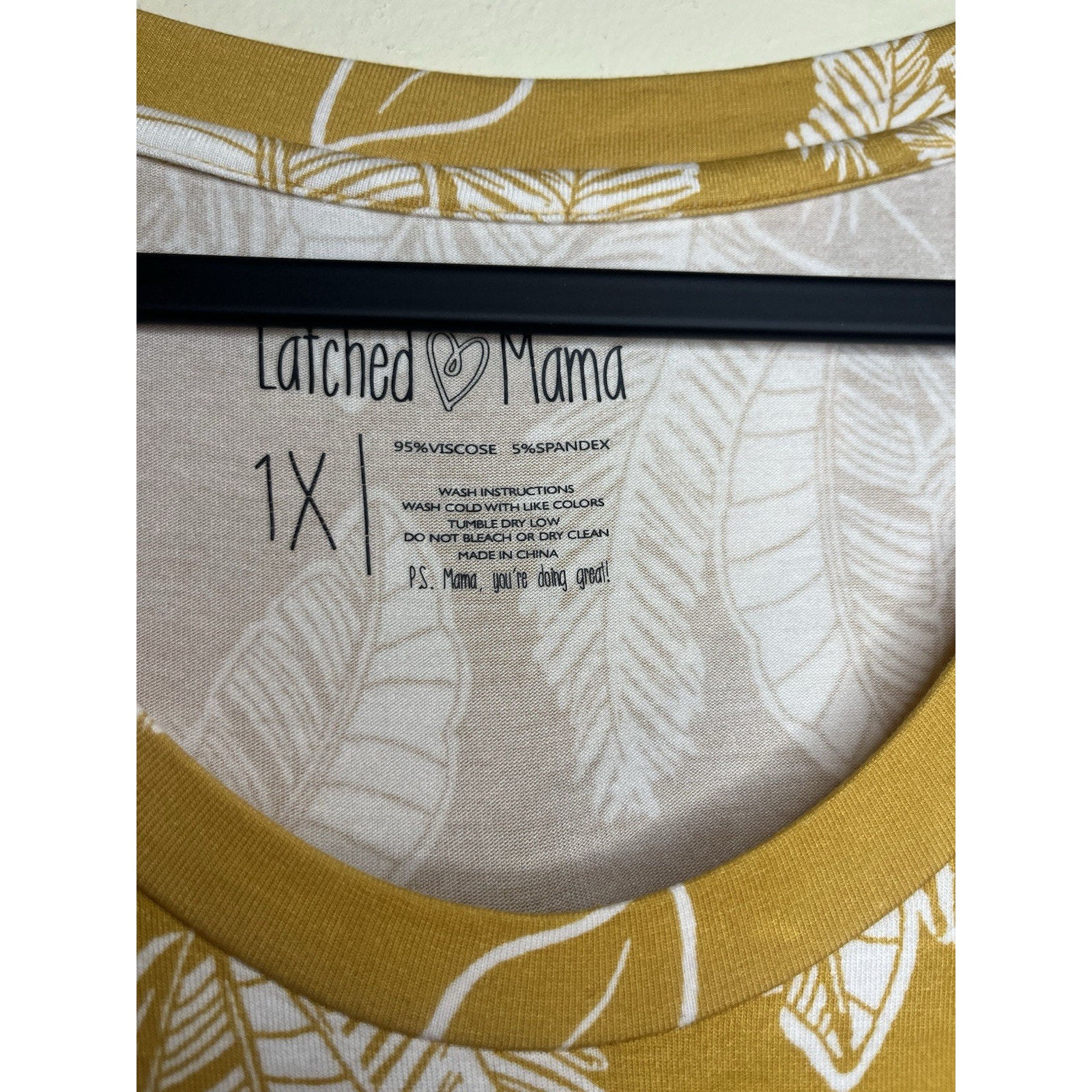 Nwt Latched Mama Blouse Size Xl Mustard Nursing Layered Tiered Boho Boutique — image 2 of 8